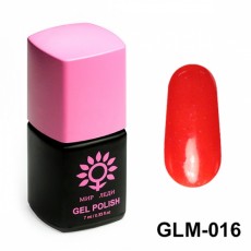 Гель-лак Мир Леди сверхстойкий GLM-016 - Светло-красный с мелкими блестками